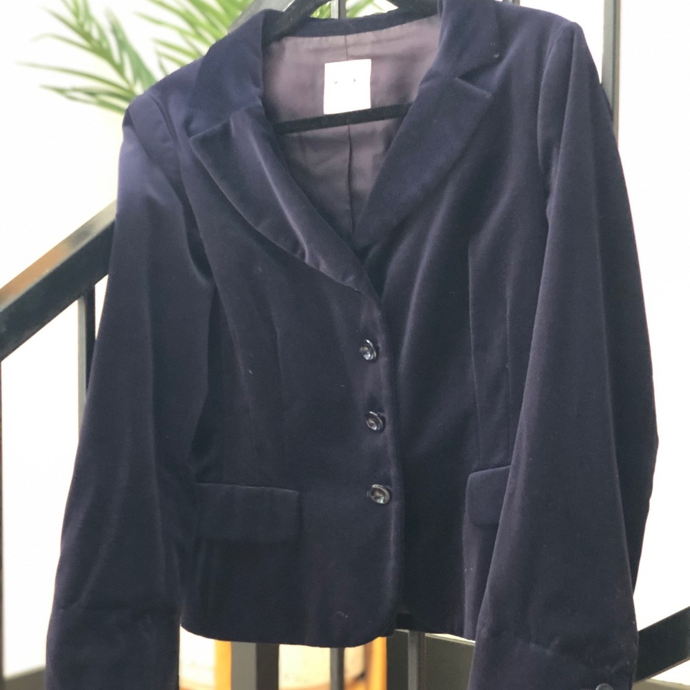 Midnight Blue velvet Moschino blazer